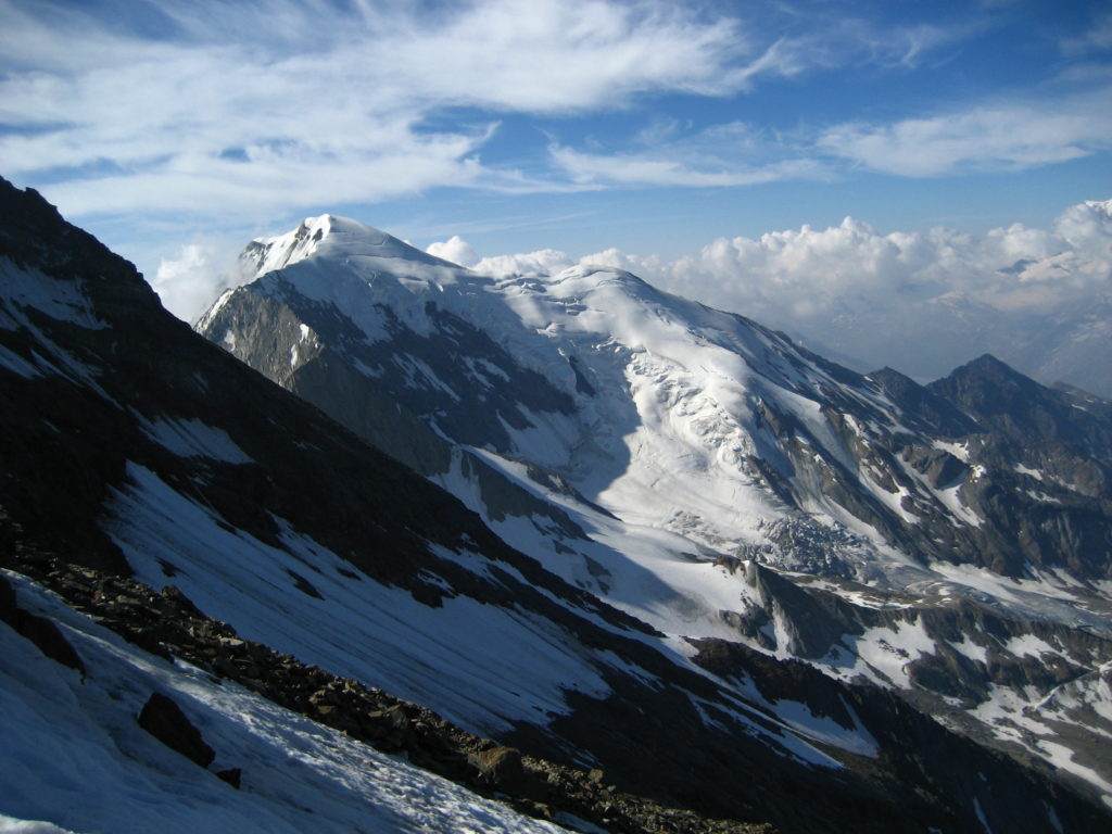 Weissmies from the upper part of the WSW ridge