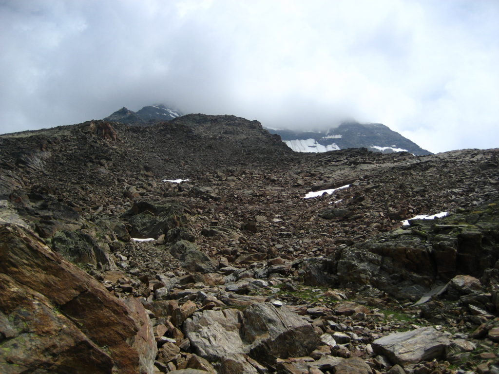 The foot of the WSW ridge - basically a giant scree field